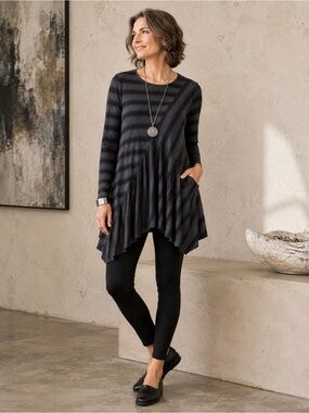 NICHE NILGUN DERMAN STRIPED LAGENLOOK TOP SZ M